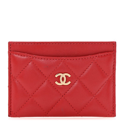 Chanel Lambskin Quilted Card Holder Red 1 of 8