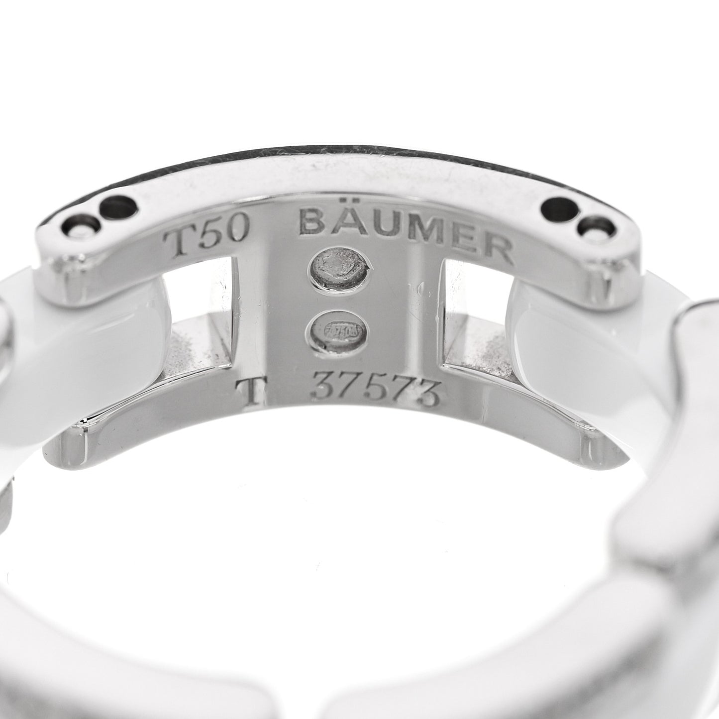 18K White Gold Ceramic Diamond Medium Ultra Ring White 50 5.5