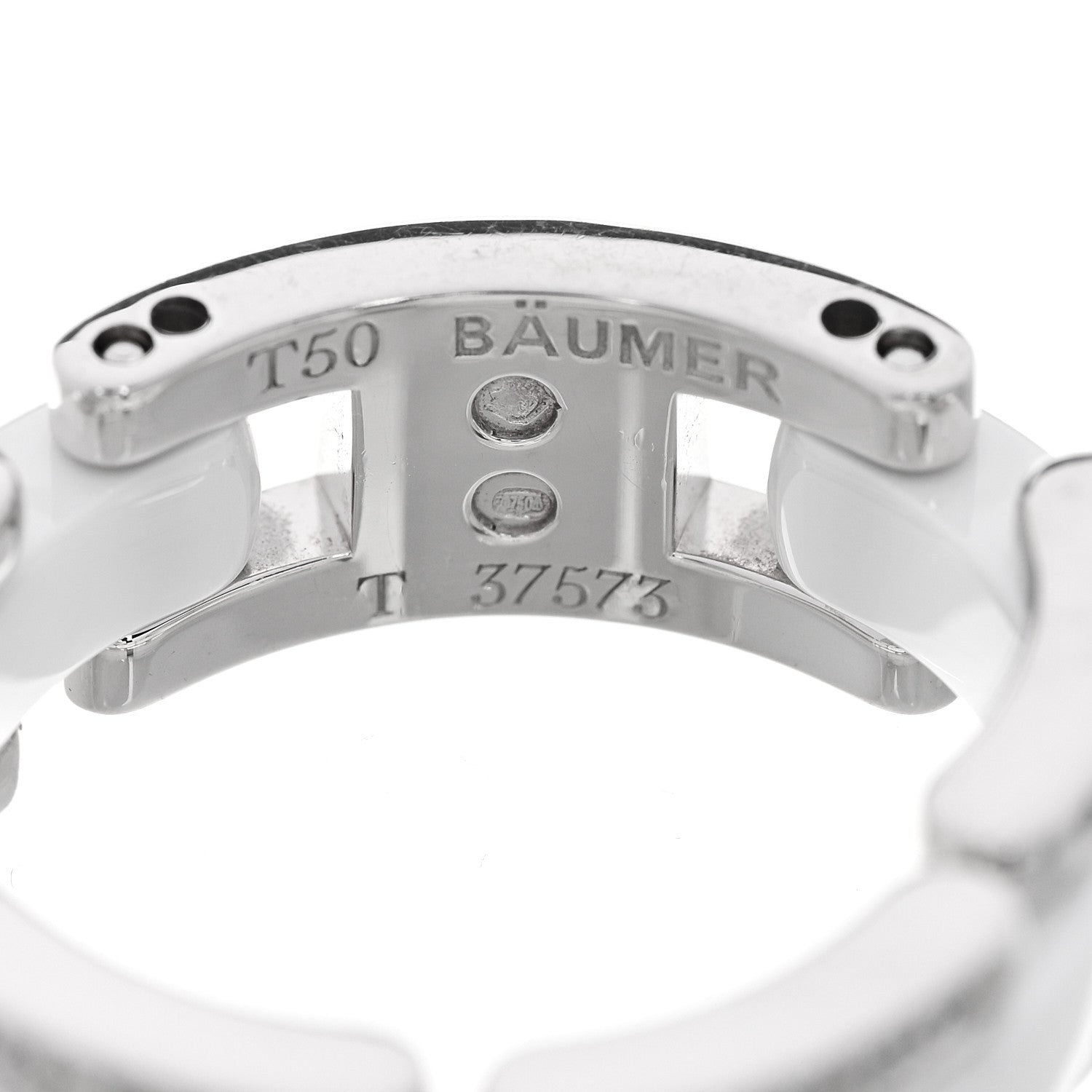Chanel 18K White Gold Ceramic Diamond Medium Ultra Ring White 50 5.5 4 of 4
