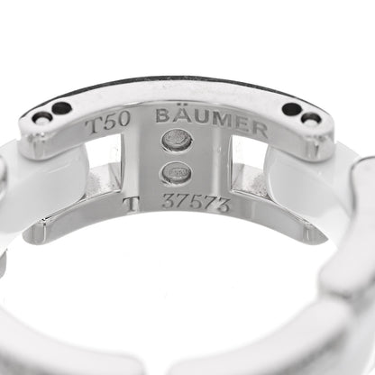 Chanel 18K White Gold Ceramic Diamond Medium Ultra Ring White 50 5.5 4 of 4