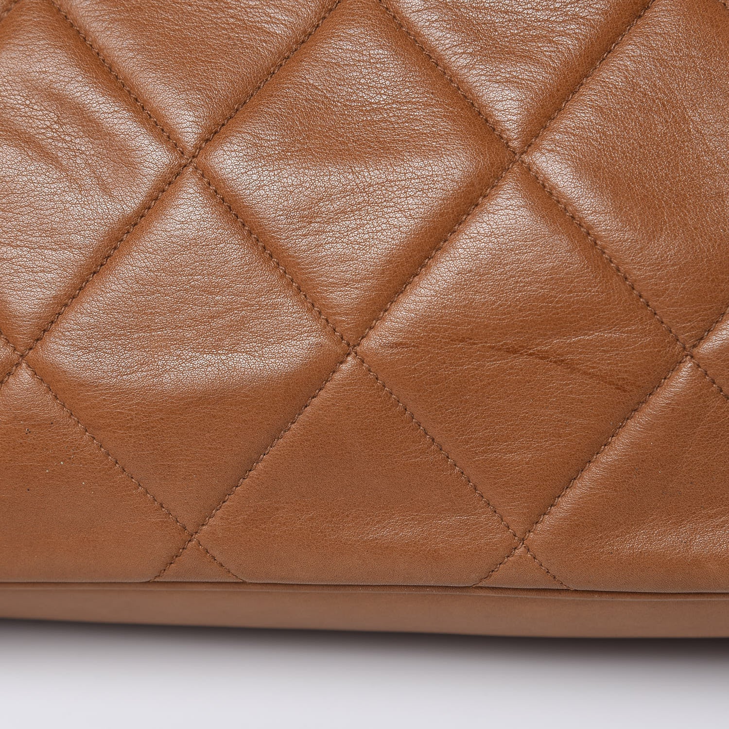 Chanel Calfskin Quilted Tortoise Handle Tote Brown 15 of 16