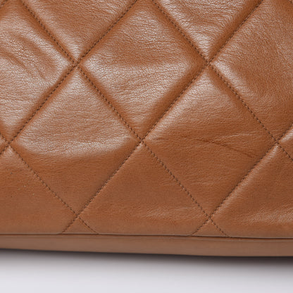 Chanel Calfskin Quilted Tortoise Handle Tote Brown 15 of 16