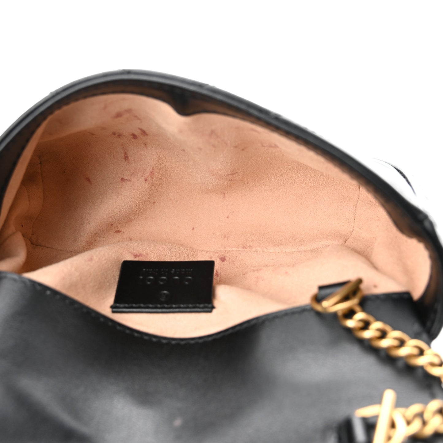 Calfskin Matelasse Super Mini GG Marmont Shoulder Bag Black