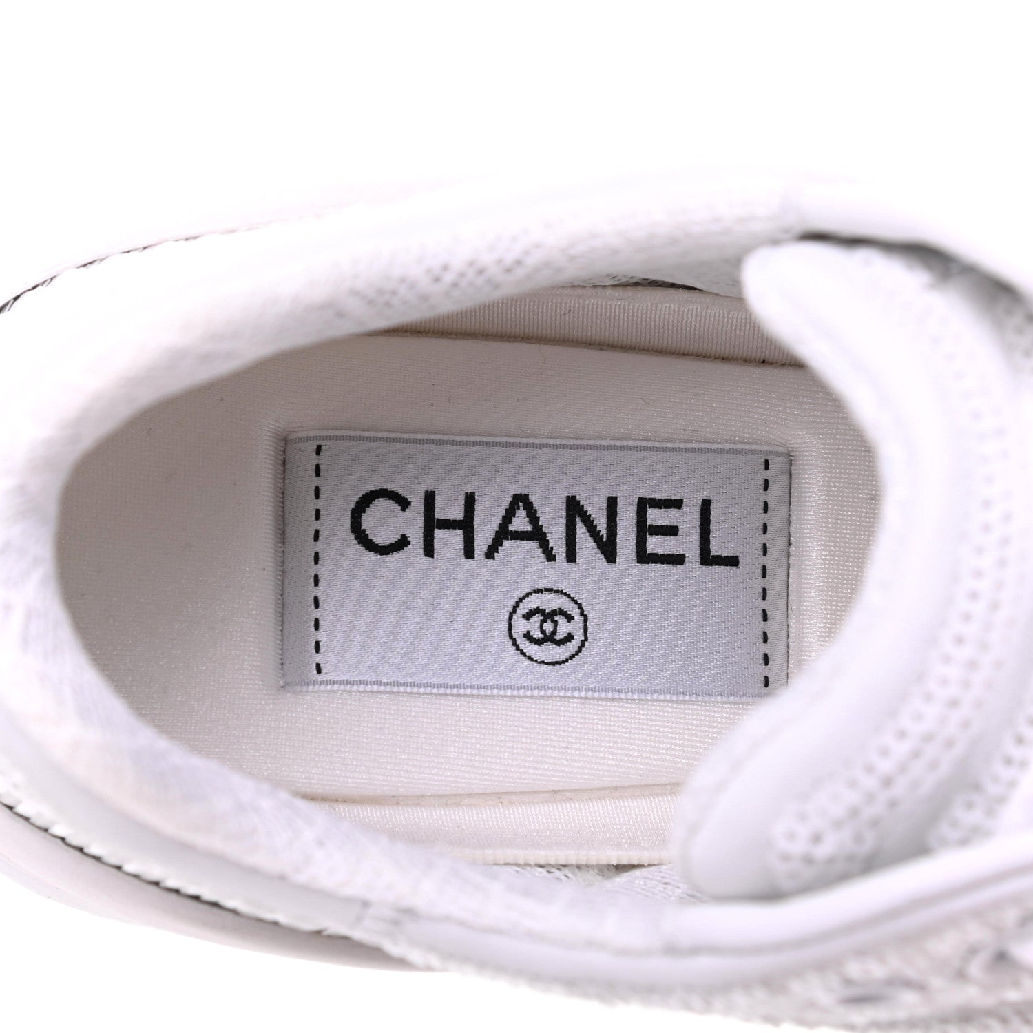 Chanel Sequin CC Sneakers 36 White 6 of 9