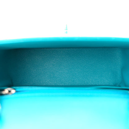 Chanel Patent Quilted Mini Square Flap Turquoise 5 of 11