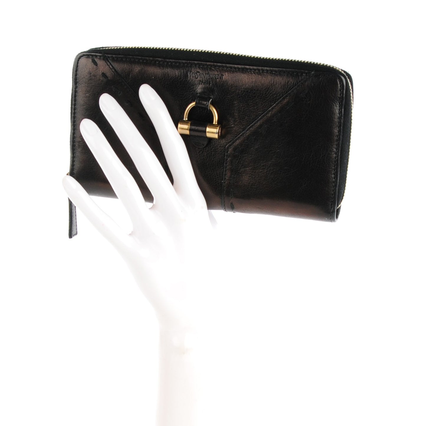 Metallic Buffalo Muse Zip Around Wallet Black