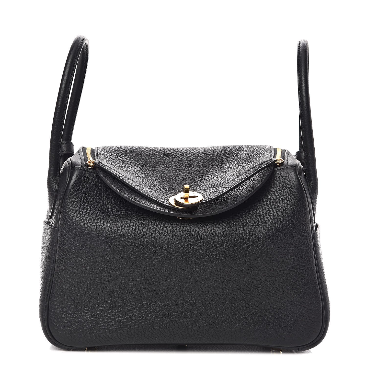 Hermes Taurillon Clemence Lindy 26 Black 1 of 10