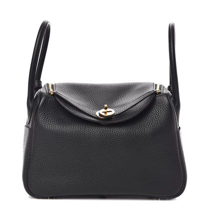 Hermes Taurillon Clemence Lindy 26 Black 1 of 10