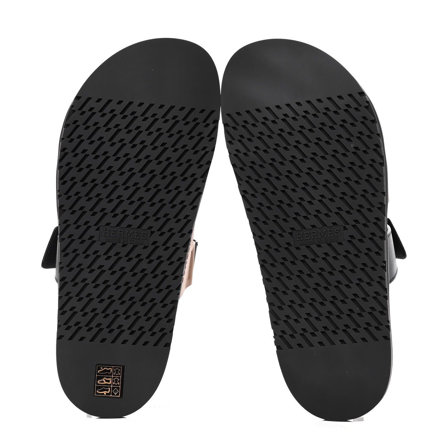 Hermes Calfskin Mens Chypre Sandals 42.5 Naturel Safari Black 4 of 4