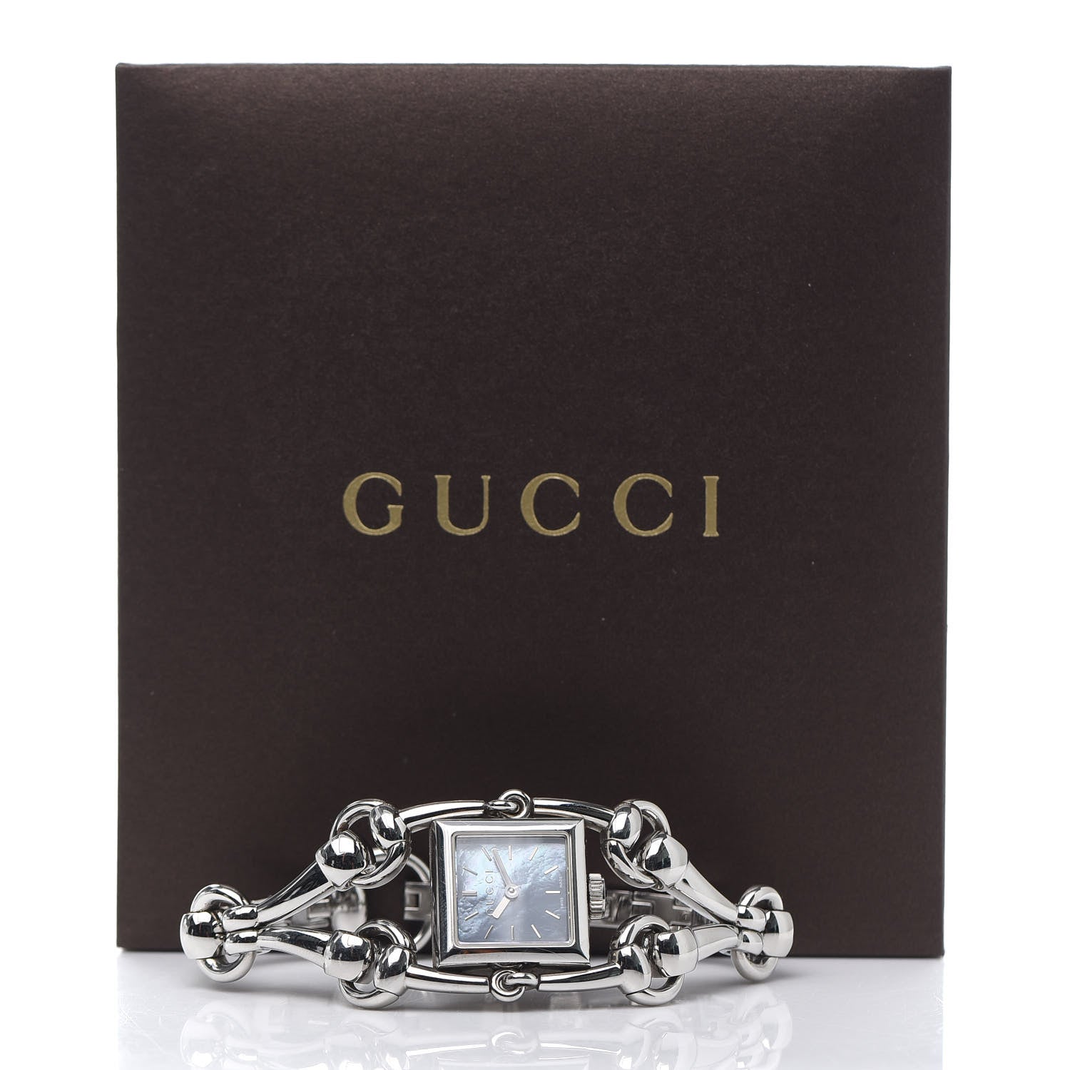 Gucci Stainless Steel Blue Mother of Pearl 20mm Signoria Quartz Watch 5 of 5