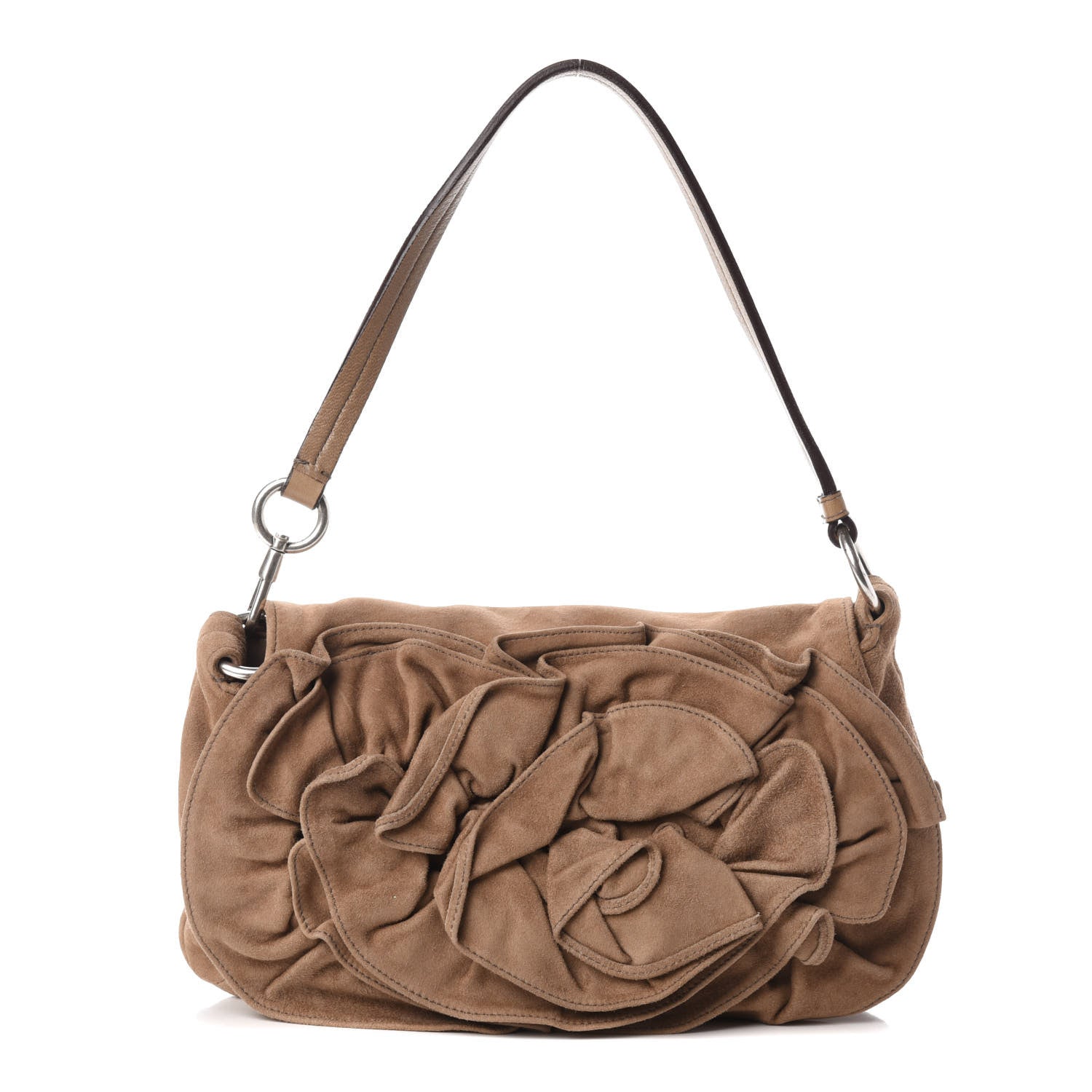 Saint Laurent Suede Nadja Shoulder Bag Brown 1 of 9