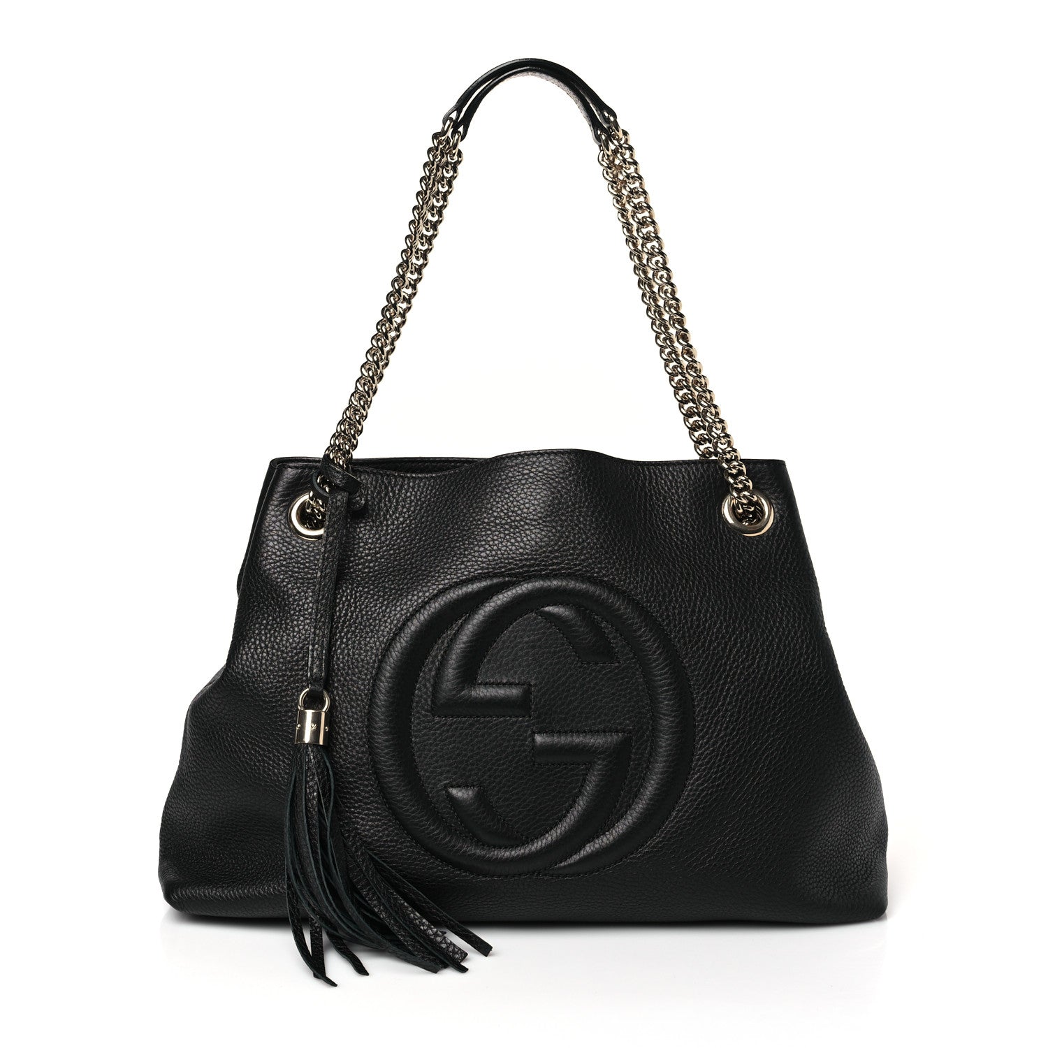 Gucci Pebbled Calfskin Medium Soho Chain Shoulder Bag Black 1 of 10