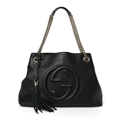Gucci Pebbled Calfskin Medium Soho Chain Shoulder Bag Black 1 of 10