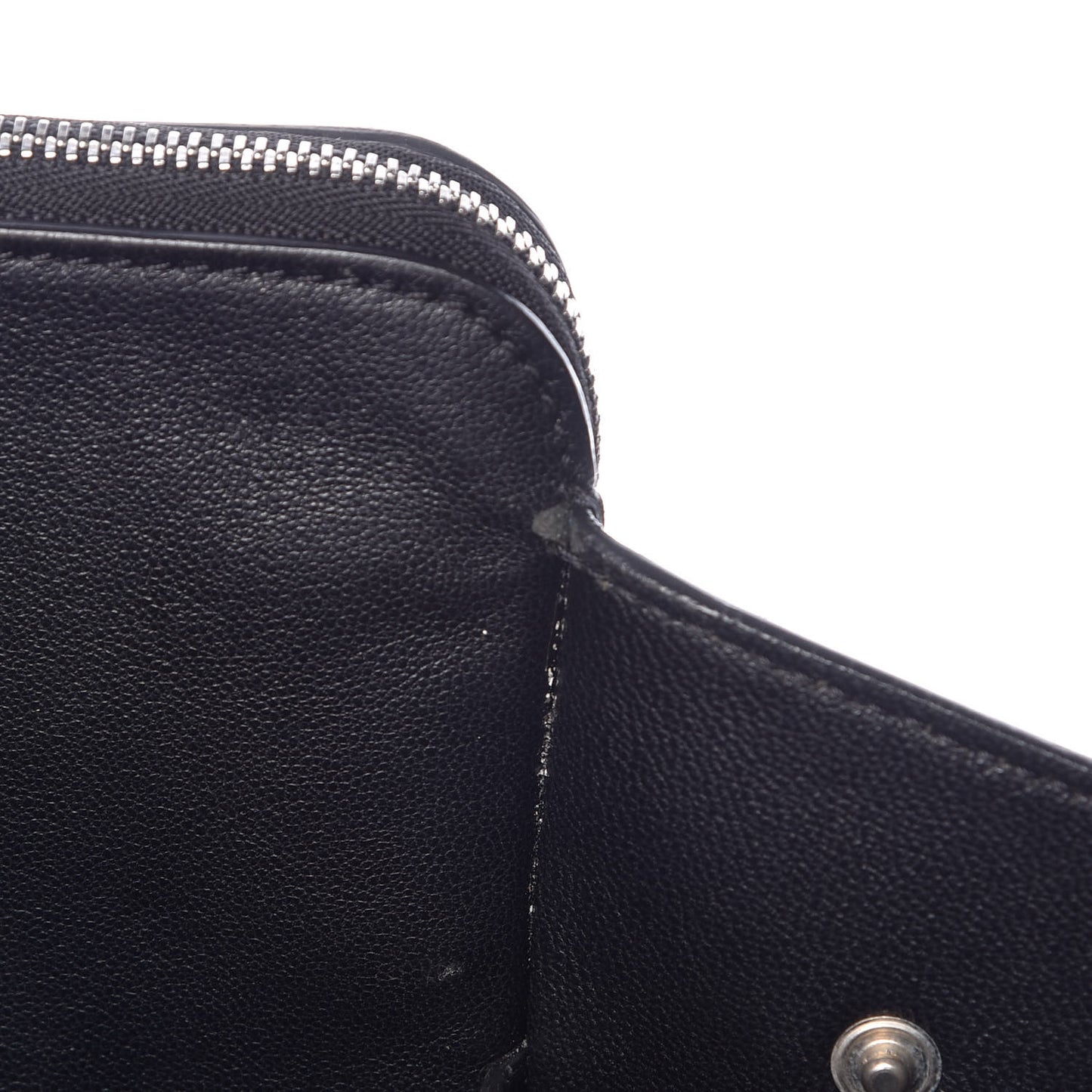 Drummed Calfskin Suede Double Zip Trapeze Black