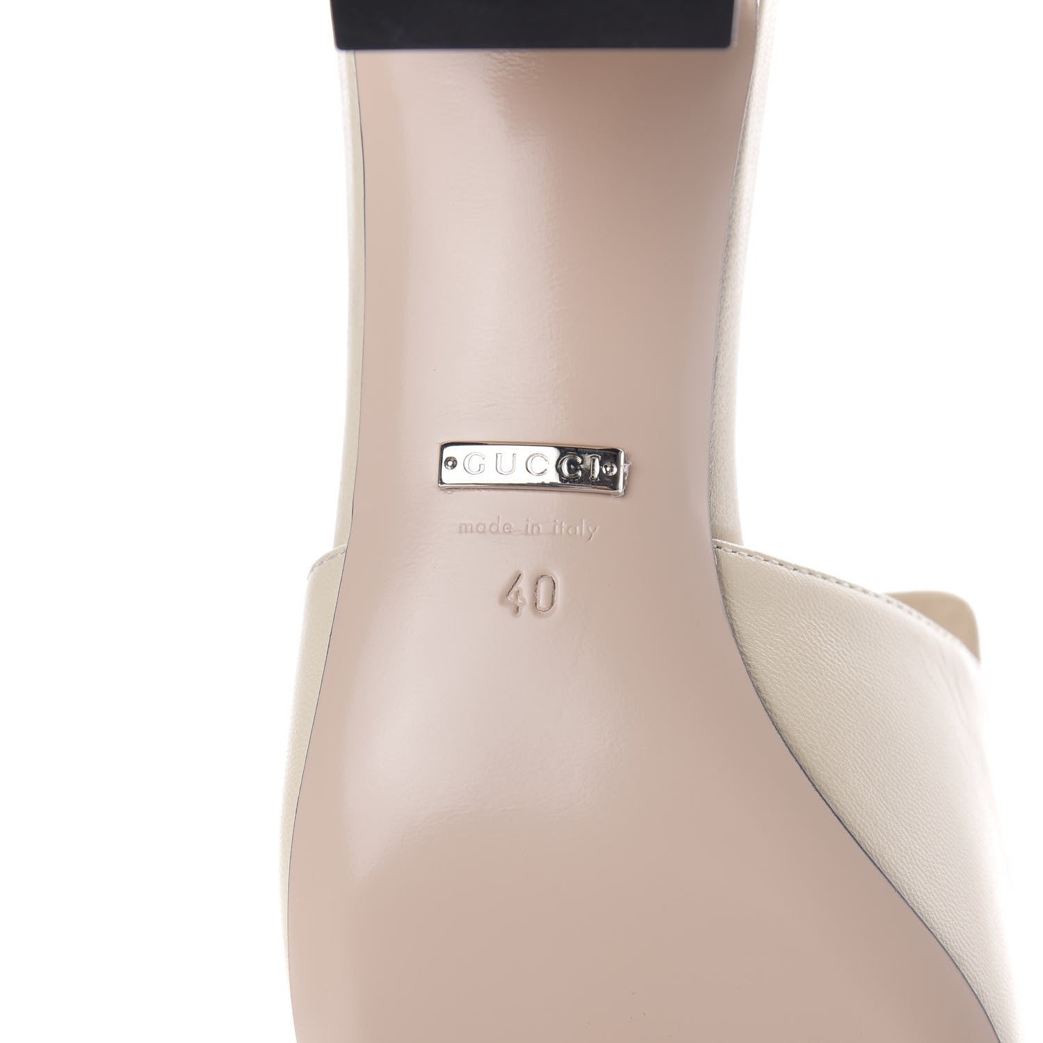 Gucci Malaga Kid Crystal Square G Madelyn Mules 40 Vintage White 8 of 10