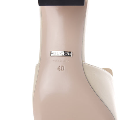 Gucci Malaga Kid Crystal Square G Madelyn Mules 40 Vintage White 8 of 10