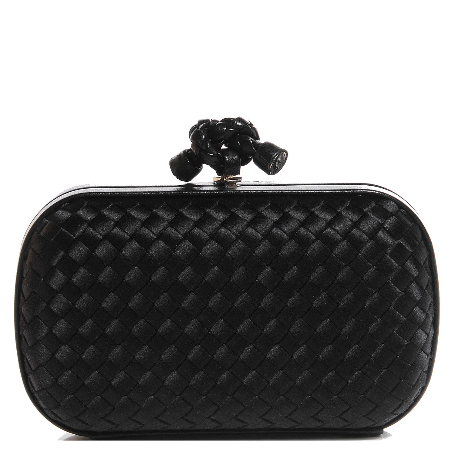 Bottega Veneta Satin Knot Clutch Nero Black 1 of 7