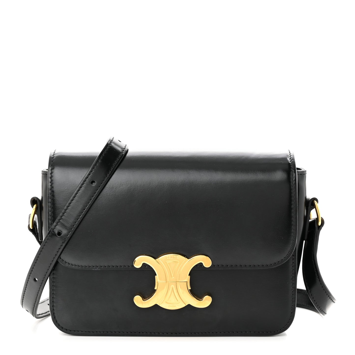 Shiny Calfskin Small Triomphe Black