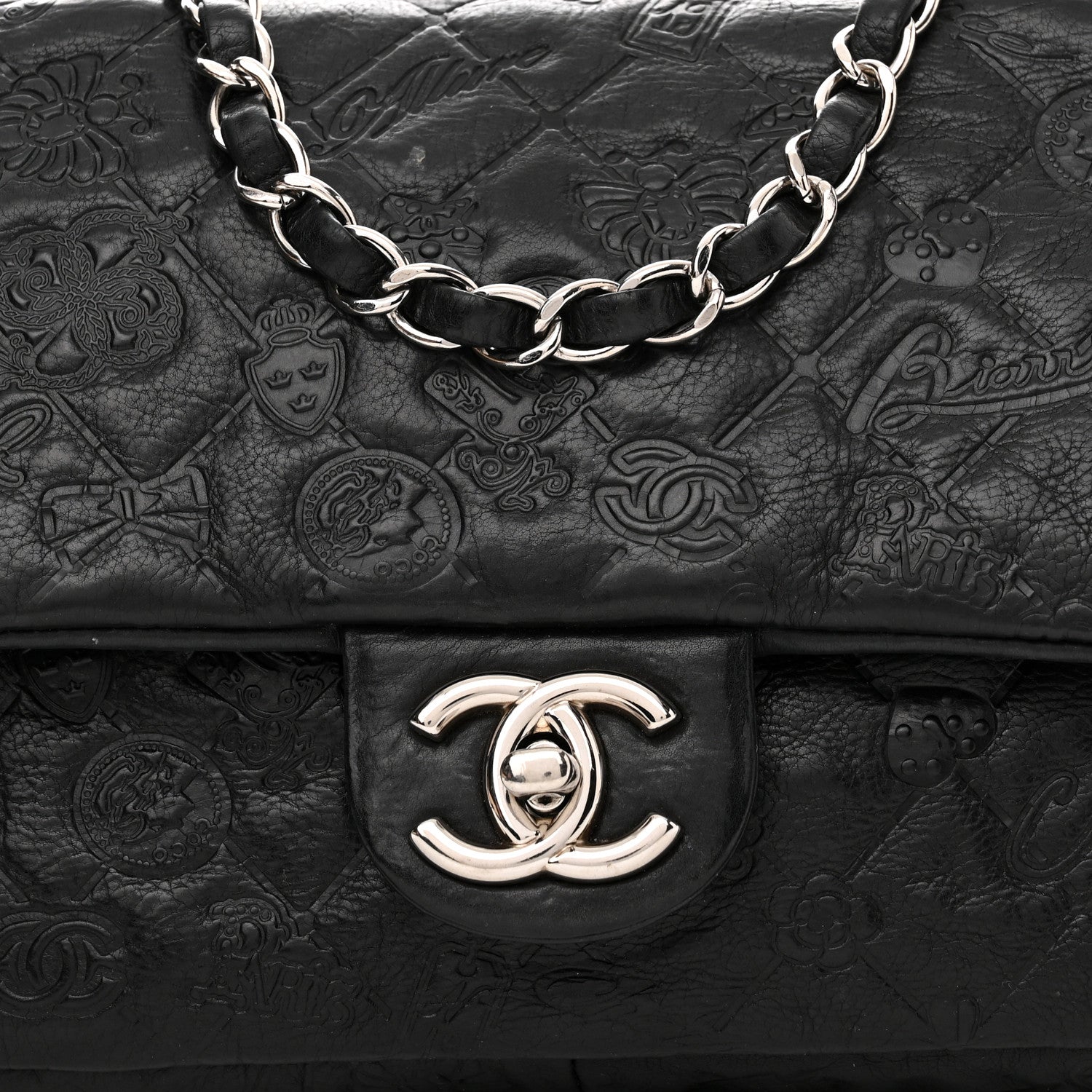 Chanel Calfskin Embossed Medium Lucky Symbols Flap Black 8 of 13