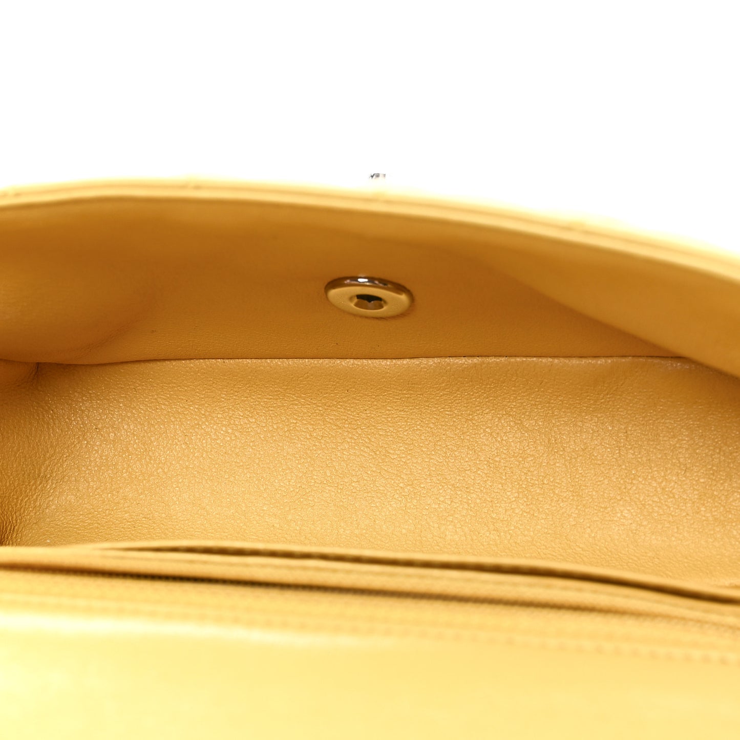 Lambskin Quilted Mini Rectangular Flap Yellow