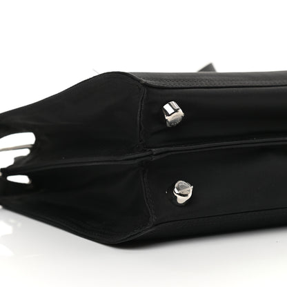 Fendi Nylon Vitello Cover Logo Embossed Mini Peekaboo I SEE U Satchel Black White 11 of 17