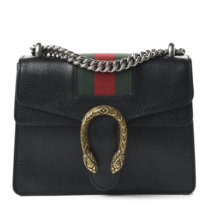 Gucci Calfskin Web Mini Dionysus Shoulder Bag Black 1 of 10