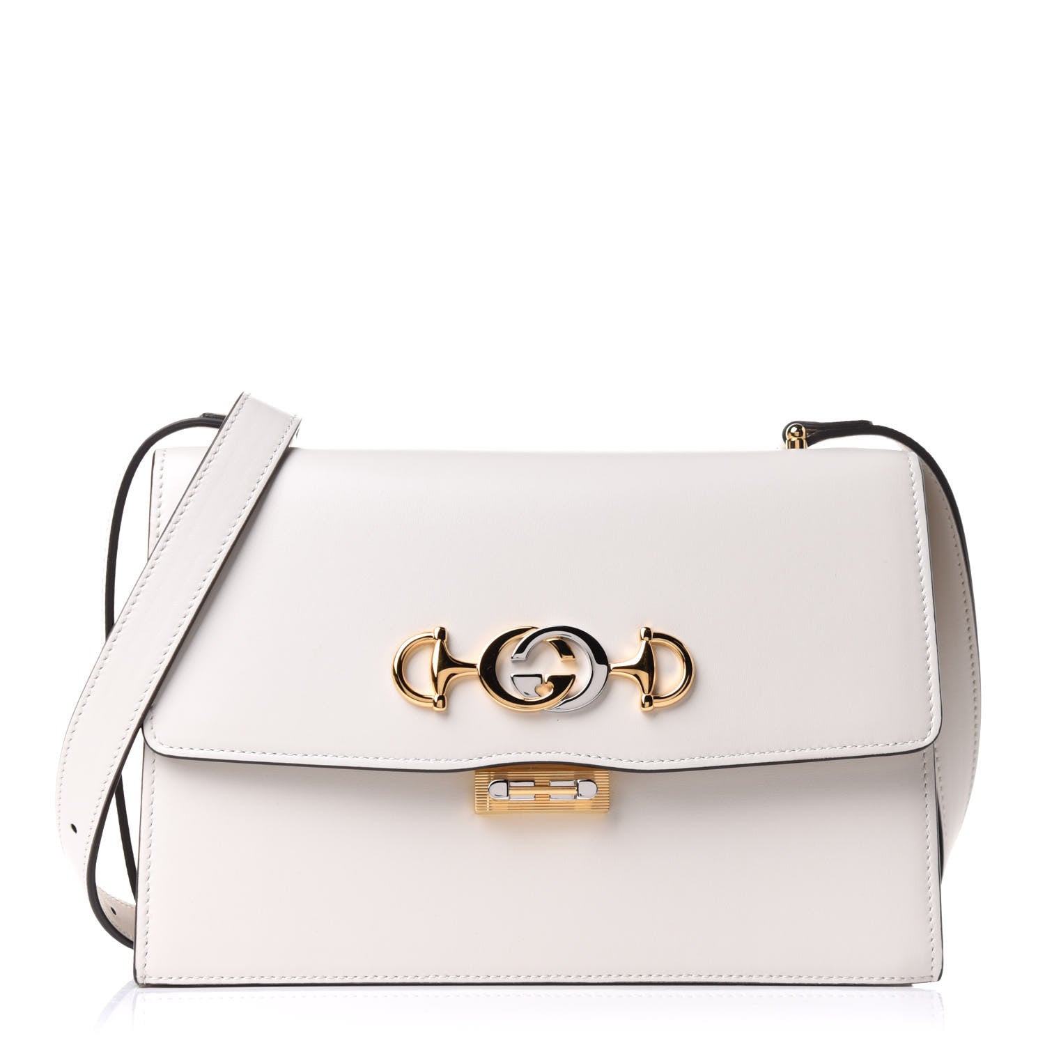 Gucci Smooth Calfskin Small Zumi Shoulder Bag Mystic White 1 of 10
