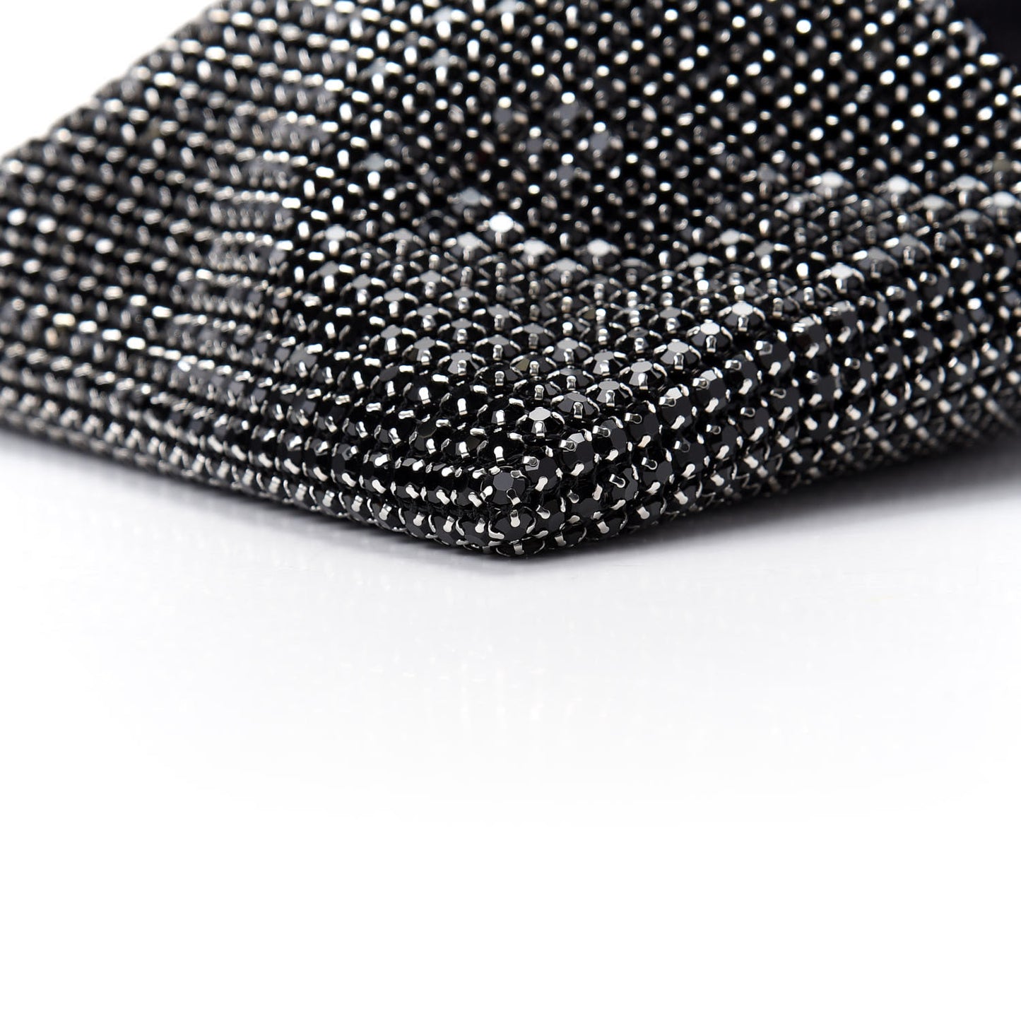 Lambskin Crystal Rhinestone Ryan Mini Drawstring Bag Black