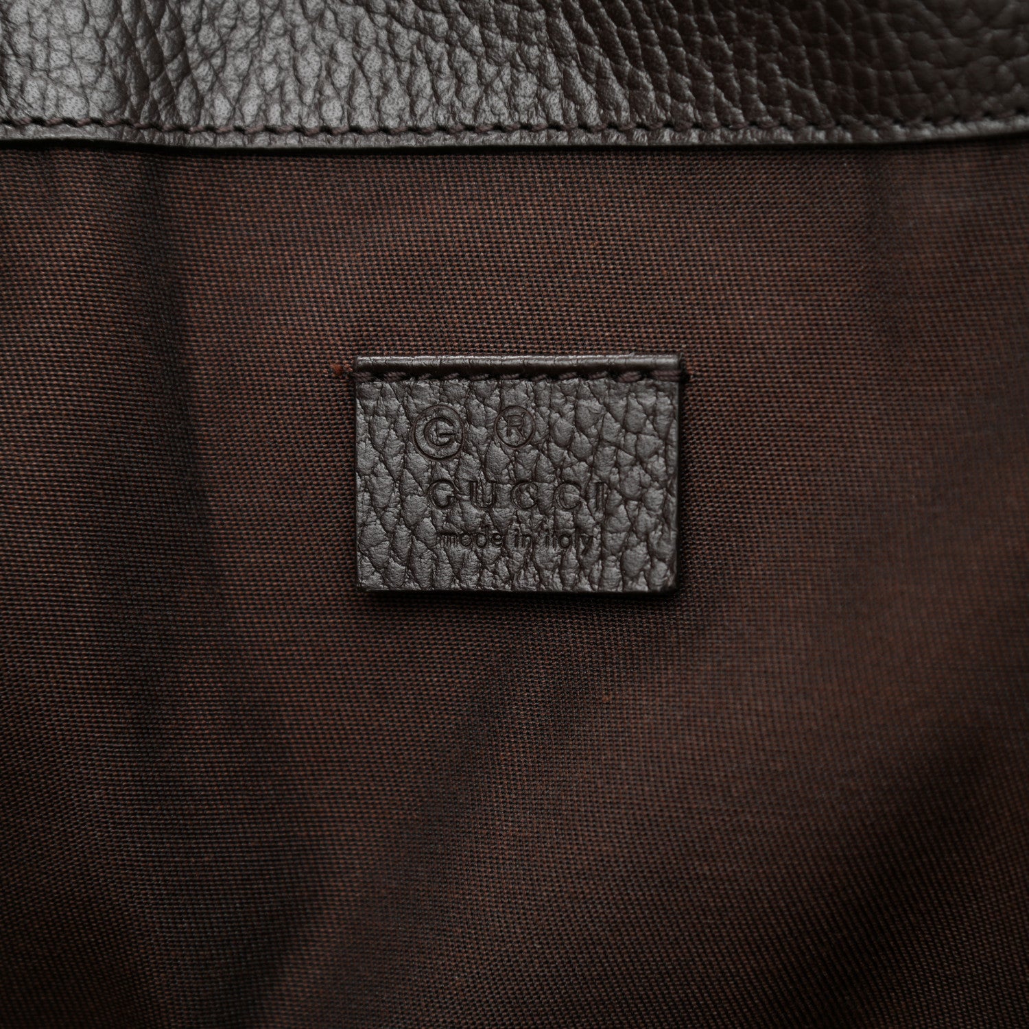 Gucci Monogram Dollar Calfskin O Drawstring Backpack Beige Ebony Testa di Moro Dark Chocolate 6 of 9