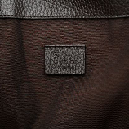 Gucci Monogram Dollar Calfskin O Drawstring Backpack Beige Ebony Testa di Moro Dark Chocolate 6 of 9