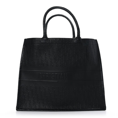 Christian Dior Oblique Calfskin Embossed Large Book Tote Black 1 of 9