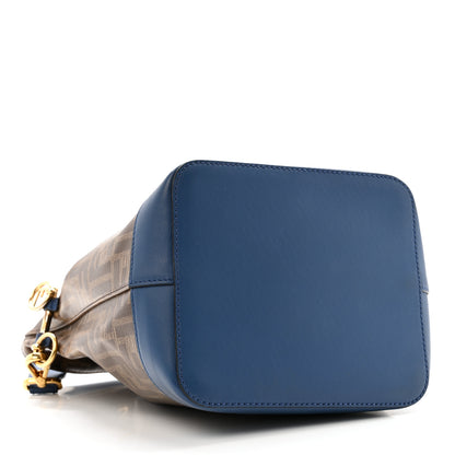 Fendi Glazed Fabric Vitello Grace F is Fendi FF 1974 Stamp Patch Grande Mon Tresor Bucket Bag Mogano Panna Iris 4 of 14