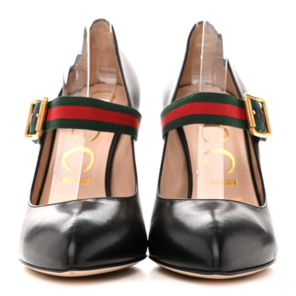 Gucci Malaga Kid Sylvie High Heel Pumps 37 Black 3 of 11