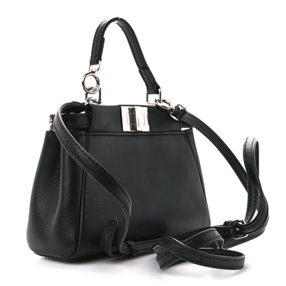 Fendi Nappa Flowerland Micro Peekaboo Iconic Satchel Black Multicolor 3 of 12