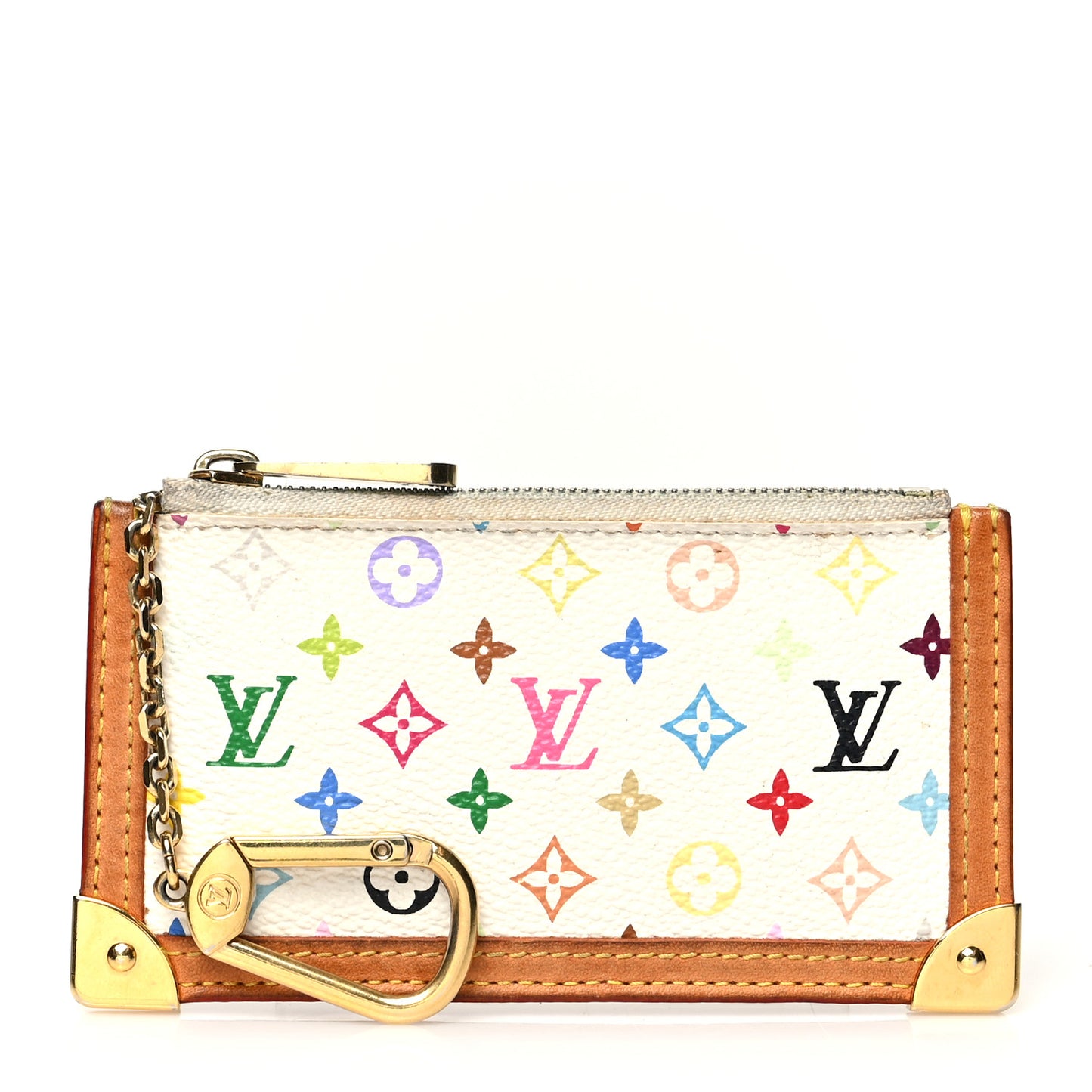 Monogram Multicolor Key Pouch White