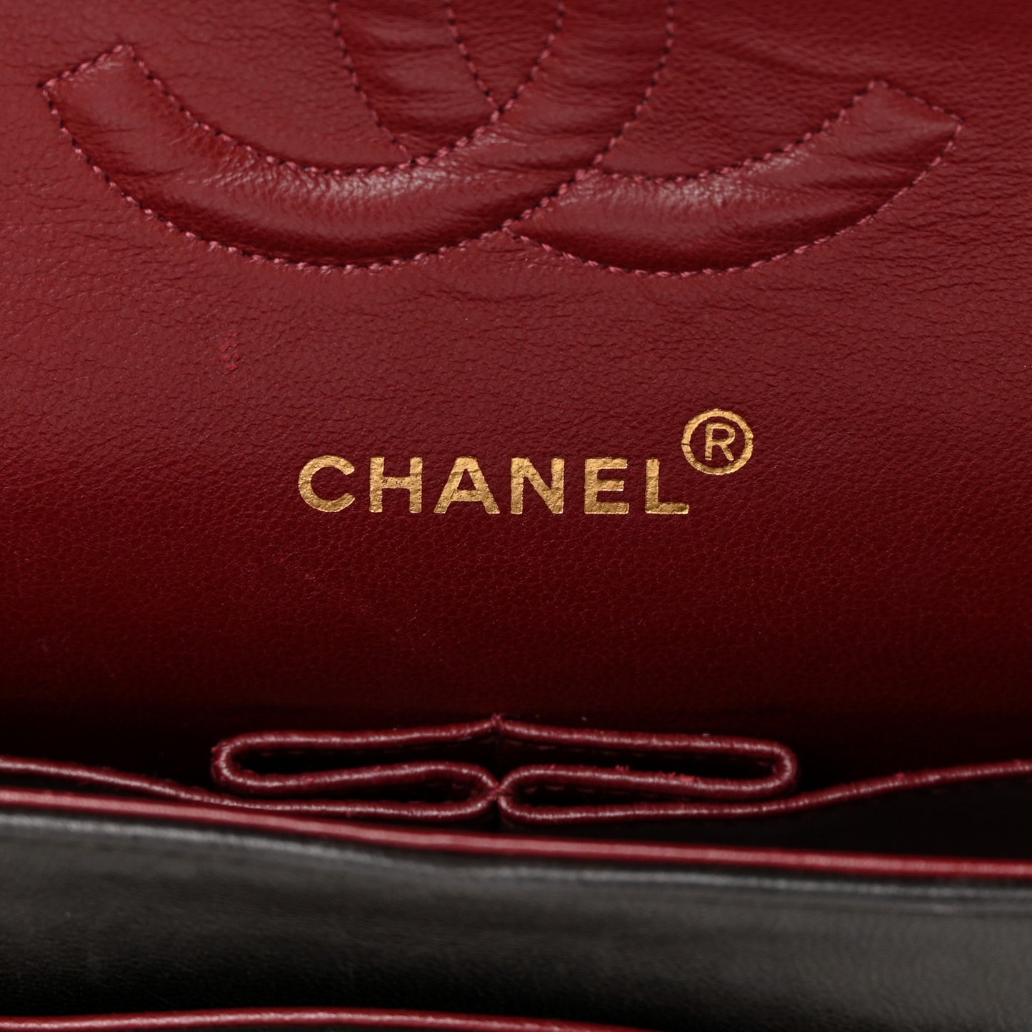 Lambskin Quilted Medium Double Flap Black