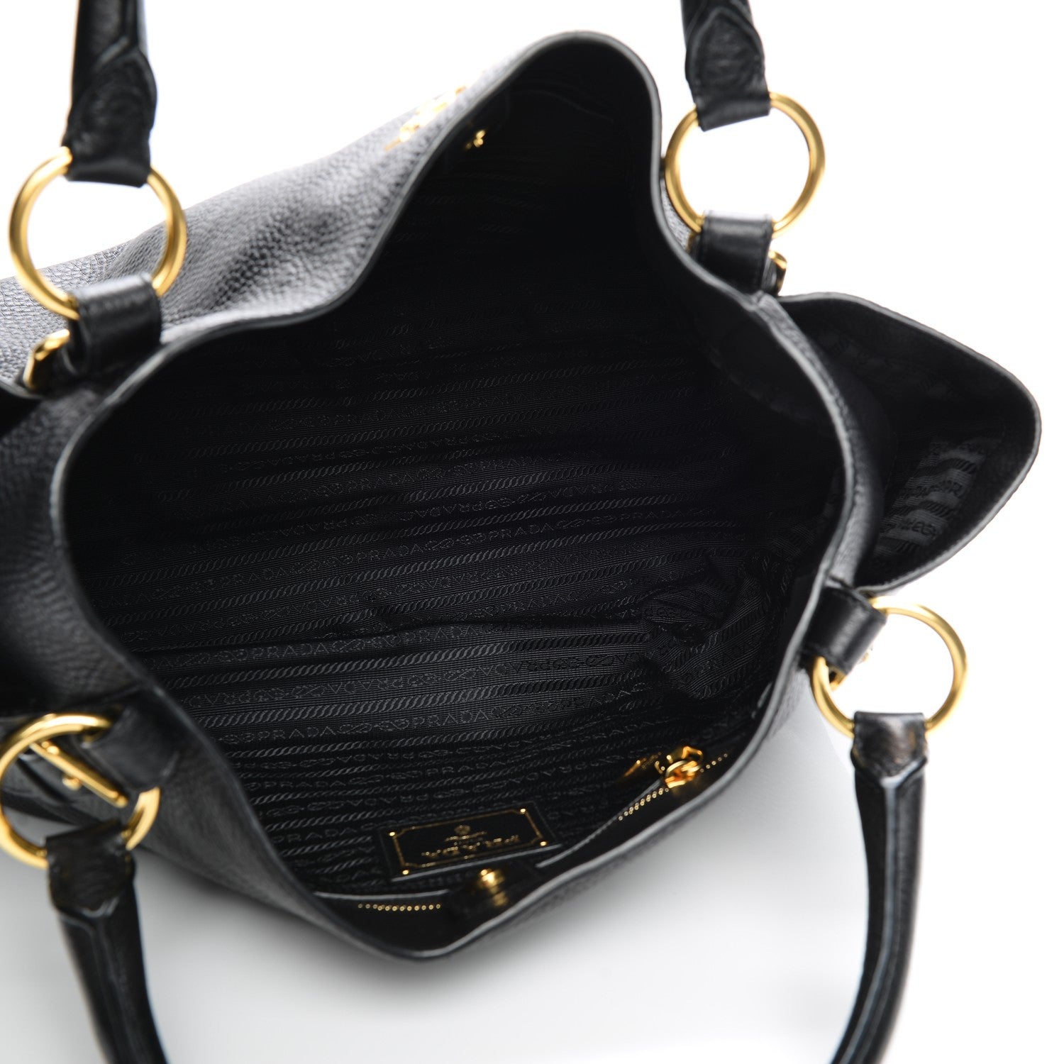 Prada Vitello Daino Tote Nero Black 5 of 7