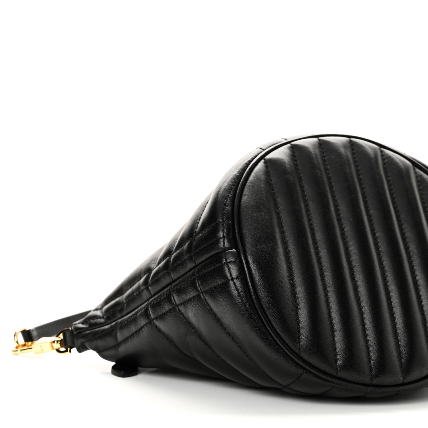 Burberry Lambskin Quilted Small Crescent Lola Bag Black 8 of 9
