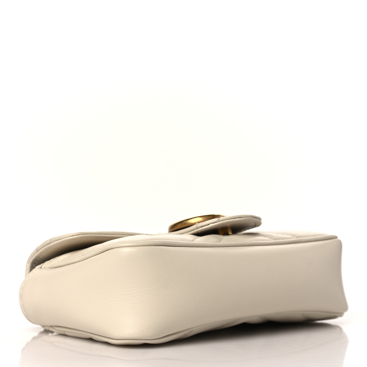 Gucci Calfskin Matelasse Super Mini GG Marmont Shoulder Bag White 4 of 10