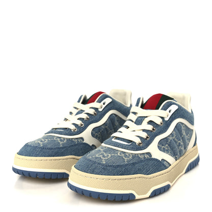 Gucci Denim GG Monogram Womens Re-Web Sneakers 38 Light Blue 4 of 11