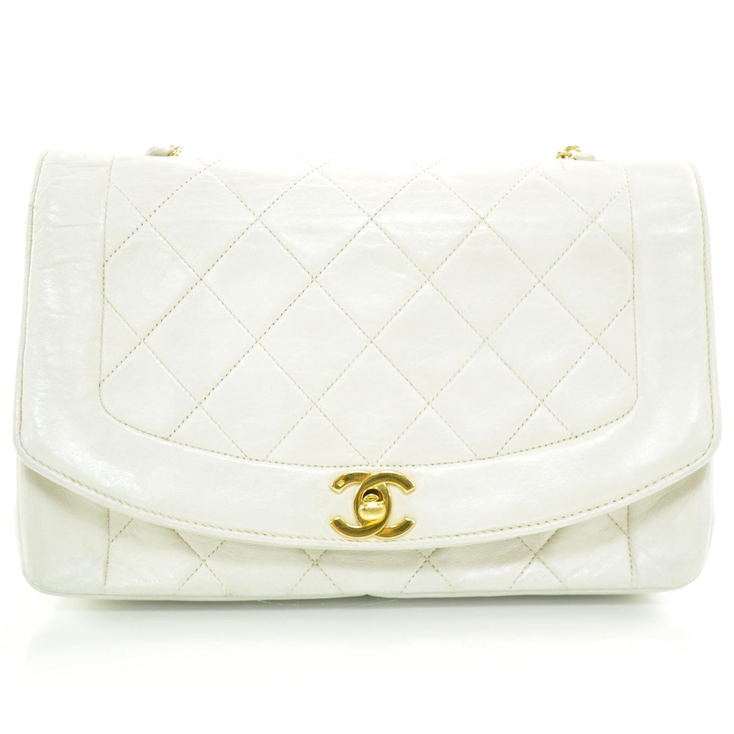 Lambskin Medium Flap White