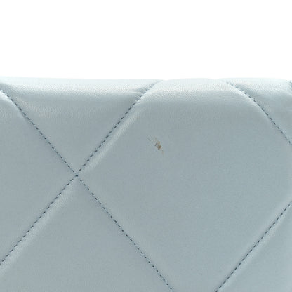 Chanel Lambskin Quilted Chanel 19 Flap Wallet Light Blue 8 of 9