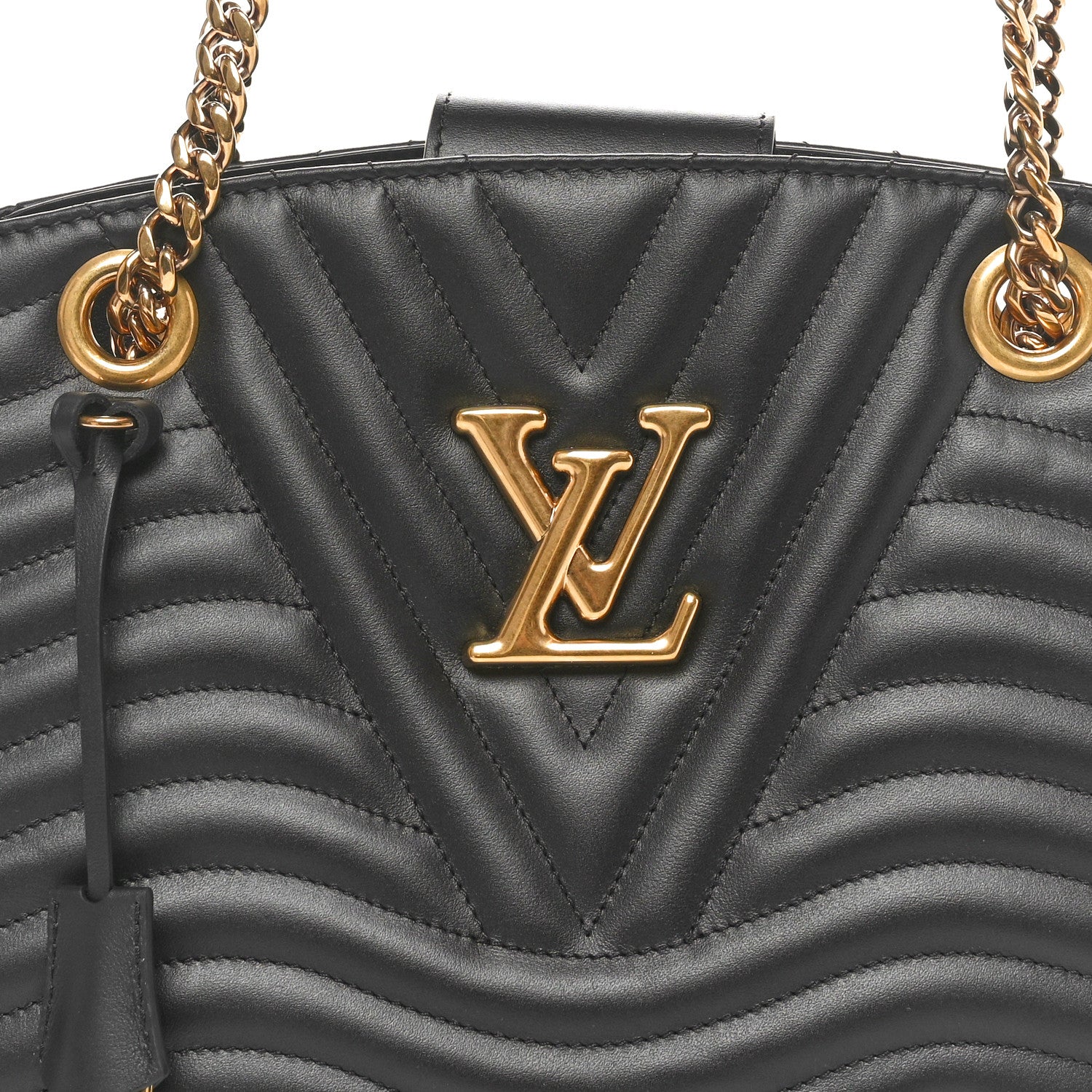 Louis Vuitton Calfskin New Wave Chain Tote Black 8 of 12