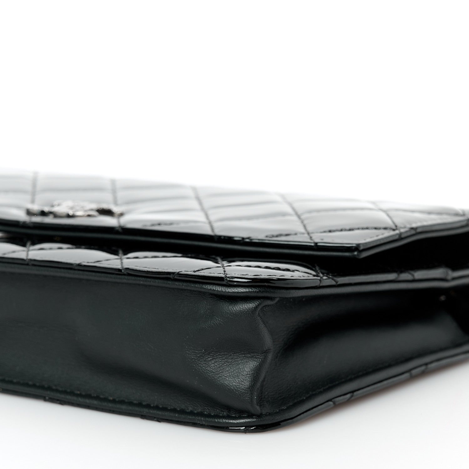 Chanel Patent Quilted Brilliant Wallet On Chain WOC Black 11 of 12