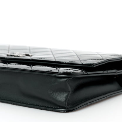 Chanel Patent Quilted Brilliant Wallet On Chain WOC Black 11 of 12