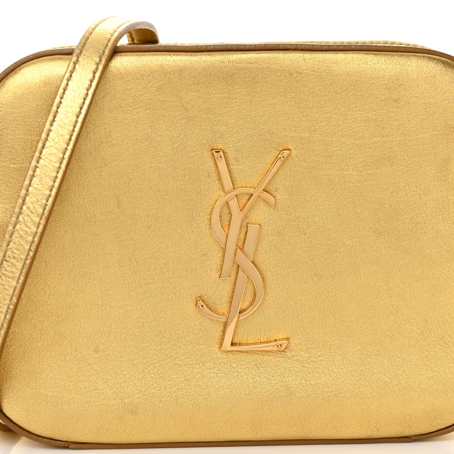 Metallic Calfskin Small Classic Monogram Camera Bag Gold