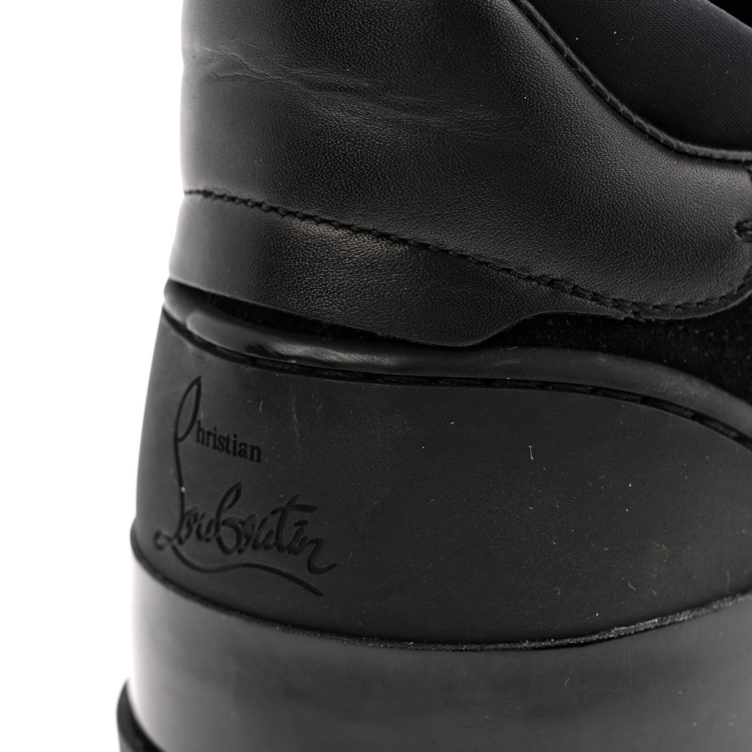Christian Louboutin Calfskin Neoprene Veau Velours Mens Aurelien Flat Sneakers 40.5 Black 10 of 11
