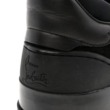 Christian Louboutin Calfskin Neoprene Veau Velours Mens Aurelien Flat Sneakers 40.5 Black 10 of 11