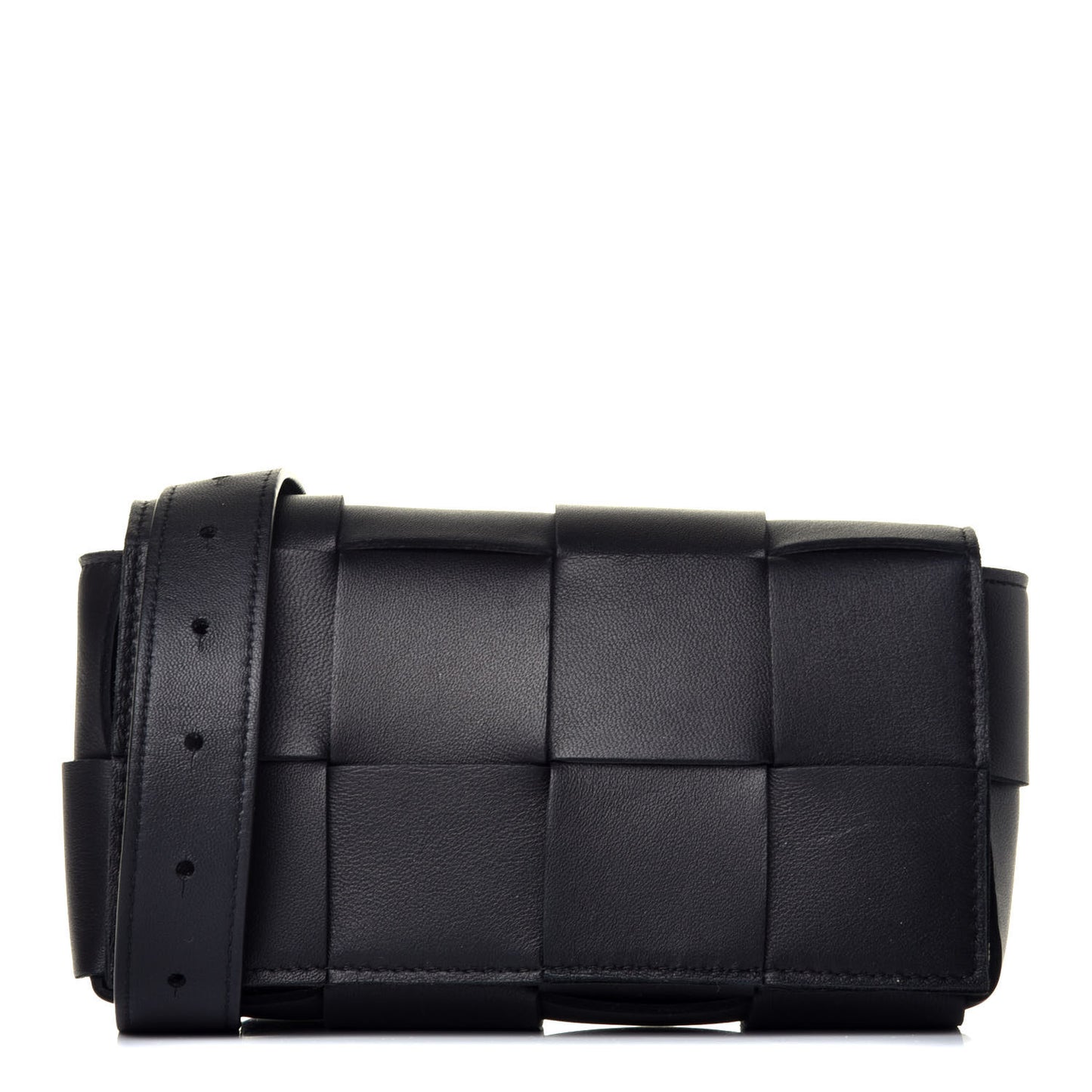 Nappa Maxi Intreccio The Belt Cassette Bag Black