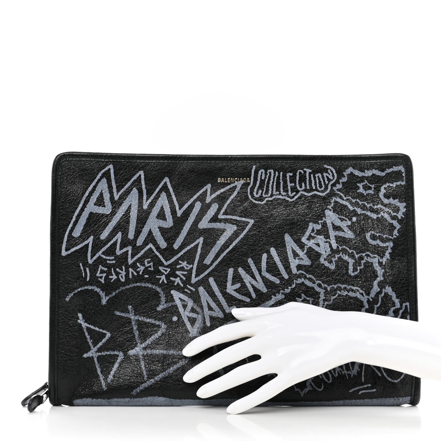 Agneau Arena Graffiti All Over Bazar Pouch Black White